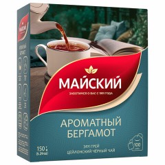 Чай МАЙСКИЙ "Ароматный бергамот" черный цейлонский байховый, 100 пакетиков по 1,5 г, 102627 Чай МАЙСКИЙ "Ароматный бергамот" черный цейлонский байховый, 100 пакетиков по 1,5 г, 102627 - фото 7