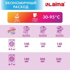 Стиральный порошок автомат 6 кг, LAIMA ULTRA Color, УЛУЧШЕННАЯ ФОРМУЛА, 60 стирок, универсальный, 608538 - фото 7