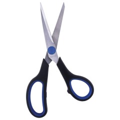 Ножницы BRAUBERG "Soft Grip", 190 мм, черно-синие, резиновые вставки, 3-х сторонняя заточка, 230762 - фото 7