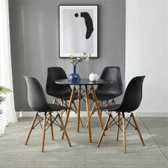 Стулья BRABIX "Eames CF-010", КОМПЛЕКТ 4 шт., пластик черный, опоры дерево/металл, 532631, 2033A - фото 10