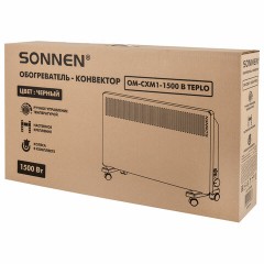 Обогреватель-конвектор SONNEN TEPLO-15, 1500 Вт, Х-образный нагревательный элемент, черный, сделано в России, 457628 Обогреватель-конвектор SONNEN TEPLO-15, 1500 Вт, Х-образный нагревательный элемент, черный, сделано в России, 457628 - фото 3