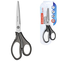 Ножницы BRAUBERG "EXTRA", 210 мм, серо-черные, 2-х сторонняя заточка, эргономичные ручки, 237296 - фото 4
