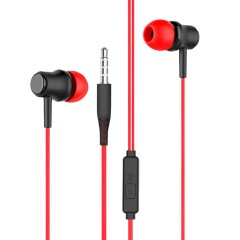 Наушники проводные внутриканальные с микрофоном SONNEN EP-H47RB, 1,1 м, красные/черные, 514129 - фото 2