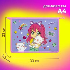 Папка для тетрадей ЮНЛАНДИЯ А4, 1 отделение, пластик, на молнии, "Anime hugs", 272138 Папка для тетрадей ЮНЛАНДИЯ А4, 1 отделение, пластик, на молнии, "Anime hugs", 272138 - фото 9