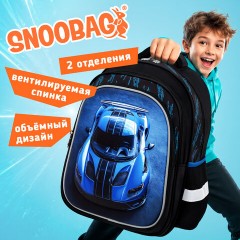 Рюкзак SNOOBAG (СНУБЭГ) FLOSSY, 2 отделения, 3 кармана, "Гонки", объемный дизайн, 40х28х18 см, 274442 - фото 8