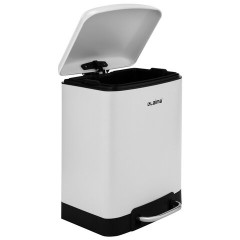 Ведро мусорное с педалью 6 л, крышка с доводчиком, белое матовое, металл, LAIMA ULTRA, 701569 - фото 2