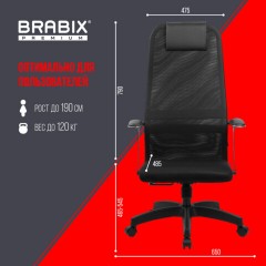 Кресло офисное BRABIX PREMIUM "Ultimate EX-801" пластик, плотная двойная сетка Х2, черное, 532922 Кресло офисное BRABIX PREMIUM "Ultimate EX-801" пластик, плотная двойная сетка Х2, черное, 532922 - фото 22
