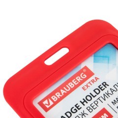 Бейдж вертикальный (85х54 мм), красный, МАТОВАЯ ПОВЕРХНОСТЬ, BRAUBERG EXTRA, 238816 - фото 6
