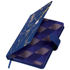 Ежедневник датированный 2027, А5, 138x213 мм, BRAUBERG "Goldy", под кожу, цветной срез, синий, 117897 - фото 4
