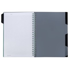 Тетрадь обложка пластик, А5 80 л., гребень, 4 разделителя, клетка, BRAUBERG, зеленый, 405367 - фото 9