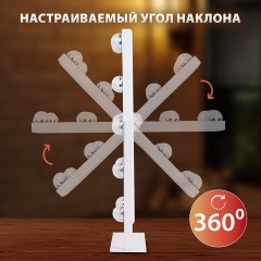 Зеркало для макияжа гримерное с подсветкой, 12 LED-ламп, 3 режима свечения, размер 29х38 см, работа от сети 220V, цвет белый, BRABIX, 609336 - фото 14
