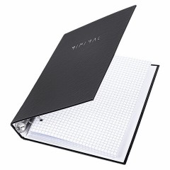 Тетрадь на кольцах А5 175х215 мм, 120 л., твердый картон, клетка, BRAUBERG "Minimal black", 404713 - фото 3