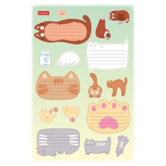 Наклейки "КОТОВАСИЯ" для маркировки школьных принадлежностей, НАБОР 4 листа, 64 наклейки, HATBER, 4Н5н - фото 4