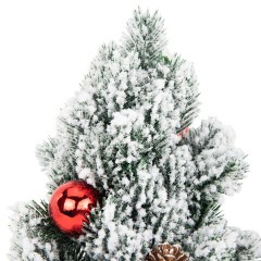 Ель новогодняя искусственная 32 см, заснеженная с декором, литой ПЭТ, ЗОЛОТАЯ СКАЗКА, 592514 - фото 4