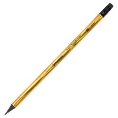 Набор карандашей чернографитных BRAUBERG "SILVER/GOLD", 12 штук, HB, с ластиком, корпус ассорти, 182033 - фото 3