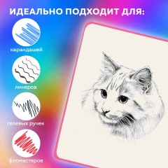 Скетчбук, слоновая кость 140 г/м2, 130х210 мм, 80 л., софт-тач, резинка, BRAUBERG ART CLASSIC, "Red apples", 117773 - фото 6