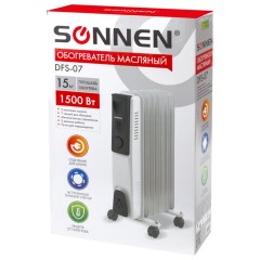 Обогреватель масляный SONNEN DFS-07, 1500 Вт, 7 секций, белый, 453498 Обогреватель масляный SONNEN DFS-07, 1500 Вт, 7 секций, белый, 453498 - фото 9