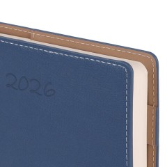 Ежедневник датированный 2026, А5, 143х218 мм, BRAUBERG "Journal", под кожу, застежка, держатель для ручки, органайзер, синий, 117379 - фото 6