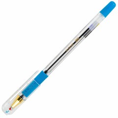 Ручка шариковая с грипом BRAUBERG "X-ONE", СИНЯЯ, корпус прозрачный, узел 0,5 мм, линия письма 0,35 мм, 143985 - фото 3