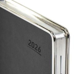 Ежедневник датированный 2026 А5 148х218 мм, GALANT "Infinity Silver", под кожу, серый, 117499 - фото 4
