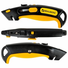 Нож универсальный мощный, BRAUBERG METALLIC PRO, автофиксатор, функция автовозврата, 238737 Нож универсальный мощный, BRAUBERG METALLIC PRO, автофиксатор, функция автовозврата, 238737 - фото 5