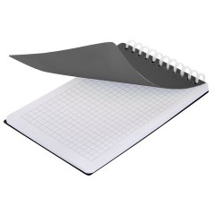 Блокнот МАЛЫЙ ФОРМАТ А6, 60 л., силиконовый гребень, обложка пластик, клетка, BRAUBERG, серый, 117566 - фото 3