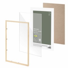 Рамка 30х40 см небьющаяся, аналог IKEA, багет 12 мм, дерево, BRAUBERG "Woodray", цвет натуральный, 391361 Рамка 30х40 см небьющаяся, аналог IKEA, багет 12 мм, дерево, BRAUBERG "Woodray", цвет натуральный, 391361 - фото 5