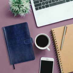 Ежедневник датированный 2026 А5 138x213 мм, BRAUBERG "Legend", под кожу, застежка, синий, 117067 - фото 5