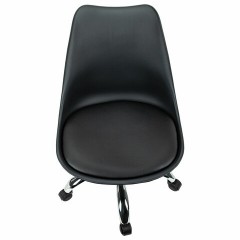 Кресло стул BRABIX "Eames MG-310 CH", хром, пластик черный, экокожа черная, 532925 Кресло стул BRABIX "Eames MG-310 CH", хром, пластик черный, экокожа черная, 532925 - фото 7