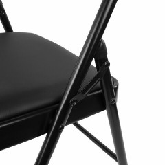 Стул складной BRABIX "Golf Plus CF-003 КОМФОРТ", черный каркас, кожзам черный, В КОРОБЕ, 533026 - фото 9