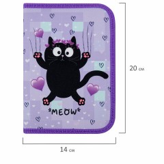 Пенал ПИФАГОР, 1 отделение, 2 откидные планки, полиэстер, 20х14 см, "Falling cat", 272287 Пенал ПИФАГОР, 1 отделение, 2 откидные планки, полиэстер, 20х14 см, "Falling cat", 272287 - фото 7