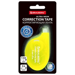Корректирующая лента BRAUBERG ULTRA NEON, 5 мм х 8 м, цвет ассорти, блистер, 272664 - фото 4