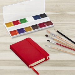 Скетчбук, слоновая кость 140 г/м2 90х140 мм, 80 л., КОЖЗАМ, резинка, BRAUBERG ART CLASSIC, красный, 113187 Скетчбук, слоновая кость 140 г/м2 90х140 мм, 80 л., КОЖЗАМ, резинка, BRAUBERG ART CLASSIC, красный, 113187 - фото 2