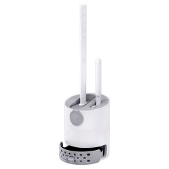 Ершик для унитаза силиконовый (плоский) + щеточка, напольный / настенное крепление, LAIMA, 700561 - фото 3