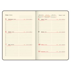 Еженедельник датированный 2026 А5 145х215 мм, BRAUBERG "Augustus", под кожу, розовый, 117163 - фото 11