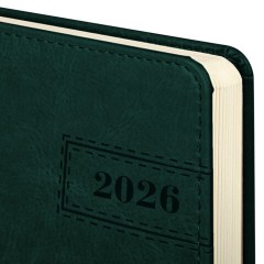 Ежедневник датированный 2026 А5 138x213 мм, BRAUBERG "Imperial", под кожу, темно-зеленый, 117066 - фото 3