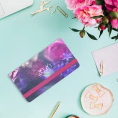 Еженедельник датированный 2026 с резинкой 171х93 мм, BRAUBERG, твердый, УФ-ЛАК, 64 л., "Цветы", 117348 - фото 5