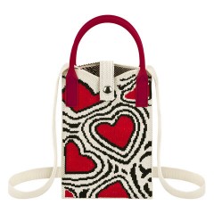 Сумочка-органайзер повседневная HEIKKI KNIT (ХЕЙКИ) кросс боди, вязаная, 17х12х5 см, "Red and black", 273796 - фото 2