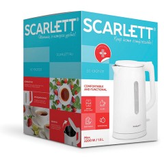 Чайник SCARLETT SC-EK21S31, 1,5 л, 2200 Вт, закрытый нагревательный элемент, двойные стенки, белый Чайник SCARLETT SC-EK21S31, 1,5 л, 2200 Вт, закрытый нагревательный элемент, двойные стенки, белый - фото 2