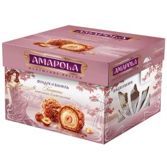 Конфеты глазированные AMAPOLA "Фундук и Ваниль" вафельные 100 г - фото 2