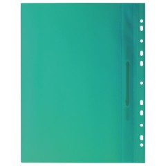 Скоросшиватель пластиковый с перфорацией BRAUBERG, А4, 140/180 мкм, зеленый, 226581 - фото 3