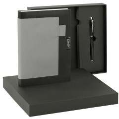 Ежедневник в наборе с ручкой А5, 144x210 мм, BRAUBERG "Style" под кожу, 160 листов, черный, 116860 - фото 7