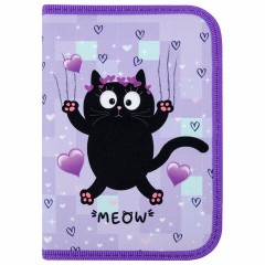 Пенал ПИФАГОР, 1 отделение, 2 откидные планки, полиэстер, 20х14 см, "Falling cat", 272287 Пенал ПИФАГОР, 1 отделение, 2 откидные планки, полиэстер, 20х14 см, "Falling cat", 272287 - фото 2