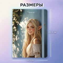 Скетчбук, белая бумага 80 г/м2, 145х203 мм, 80 л., резинка, твердый, BRAUBERG ART, "Эльфийка", 116892 - фото 4