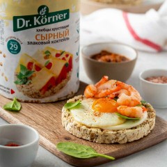 Хлебцы DR.KORNER "Сырные" злаковый коктейль, хрустящие, 100 г, пакет, 601090026 - фото 4