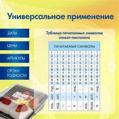 Этикет-пистолет однострочный, волнистая лента 26x12 мм, 9 символов, BRAUBERG, 290437 Этикет-пистолет однострочный, волнистая лента 26x12 мм, 9 символов, BRAUBERG, 290437 - фото 4