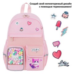 Рюкзак BRAUBERG PASTEL с термонашивками в комплекте, "Anime kitten", персиковый, 40х29х14 см, 272065 Рюкзак BRAUBERG PASTEL с термонашивками в комплекте, "Anime kitten", персиковый, 40х29х14 см, 272065 - фото 9