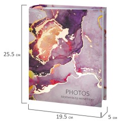 Фотоальбом с заметками BRAUBERG "Marble" на 200 фото 10х15, твердая обложка, с фольгированным тиснением, подарочная упаковка, 391426 - фото 12