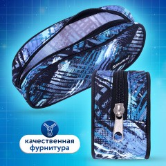 Пенал-косметичка BRAUBERG овальный, полиэстер, "Lines", 22х9х5 см, 229273 - фото 9