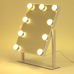 Зеркало для макияжа гримерное с подсветкой, 9 LED-ламп, 3 режима свечения, размер 25х30 см, работа от сети 220 V, цвет белый, BRABIX, 609335 - фото 9